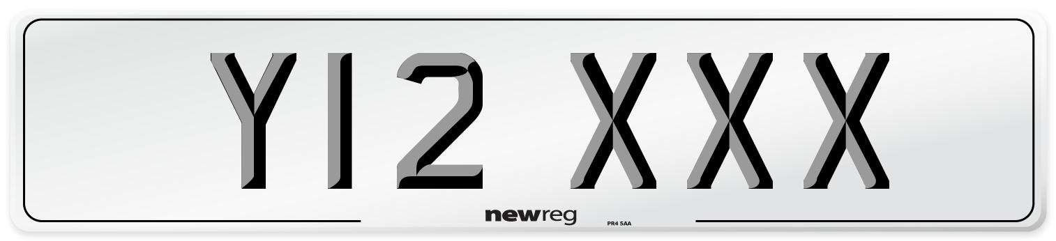 Y12 XXX Number Plate from New Reg